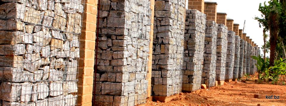 Existing gabion wall